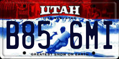 UT license plate B856MI