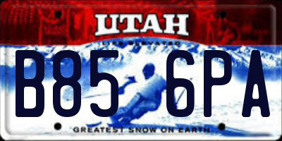 UT license plate B856PA