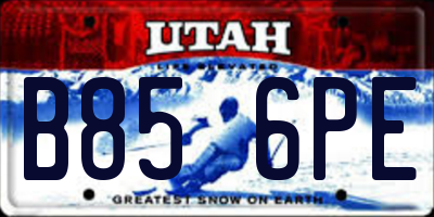 UT license plate B856PE