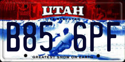 UT license plate B856PF