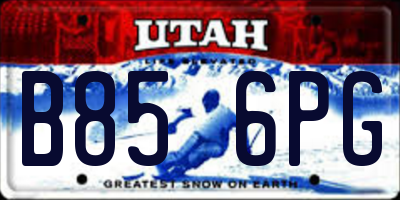 UT license plate B856PG