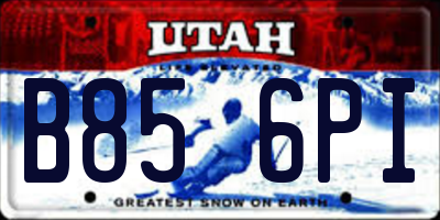 UT license plate B856PI
