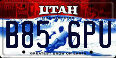 UT license plate B856PU