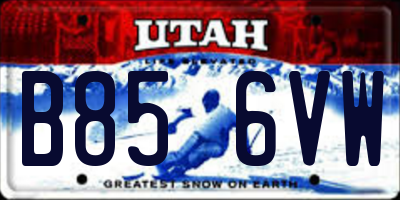 UT license plate B856VW