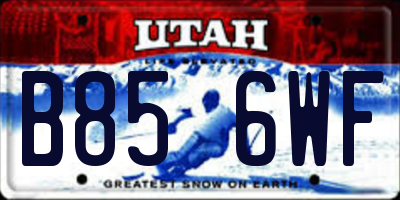 UT license plate B856WF