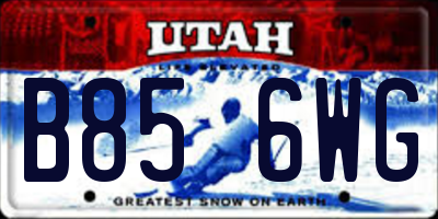 UT license plate B856WG
