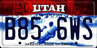 UT license plate B856WS