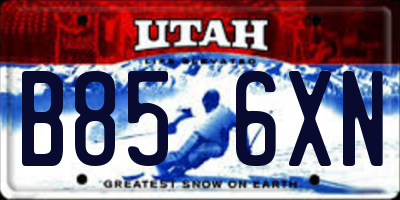 UT license plate B856XN