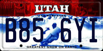 UT license plate B856YI