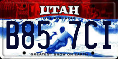 UT license plate B857CI