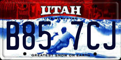 UT license plate B857CJ