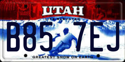 UT license plate B857EJ