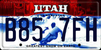 UT license plate B857FH