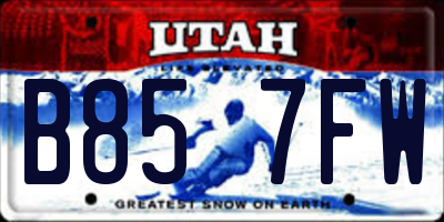 UT license plate B857FW
