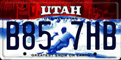 UT license plate B857HB