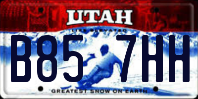 UT license plate B857HH