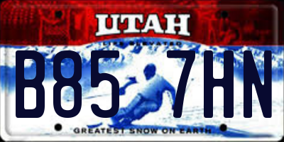 UT license plate B857HN