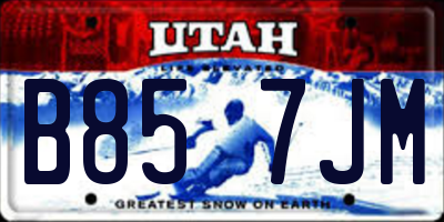 UT license plate B857JM