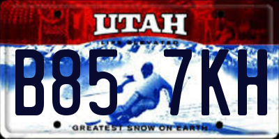 UT license plate B857KH