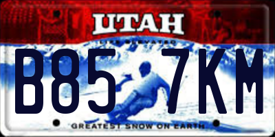UT license plate B857KM