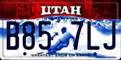 UT license plate B857LJ