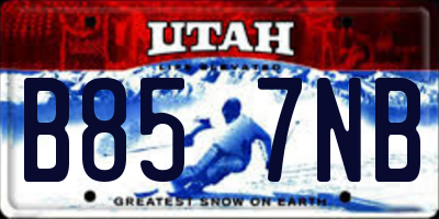 UT license plate B857NB