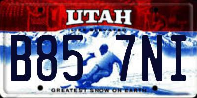 UT license plate B857NI