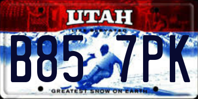 UT license plate B857PK