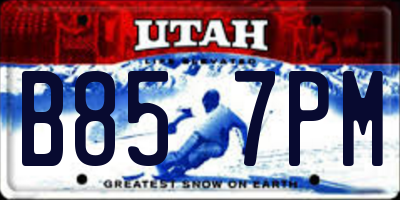 UT license plate B857PM