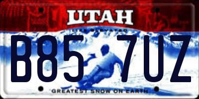 UT license plate B857UZ