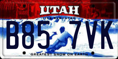 UT license plate B857VK
