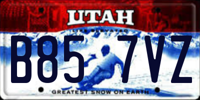 UT license plate B857VZ