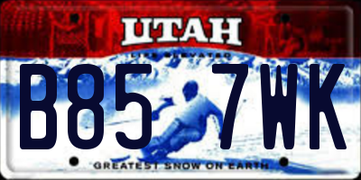 UT license plate B857WK