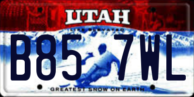 UT license plate B857WL