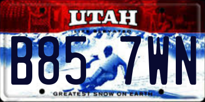 UT license plate B857WN