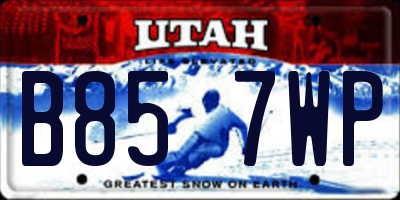 UT license plate B857WP