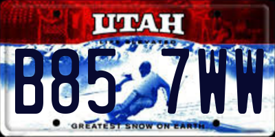UT license plate B857WW