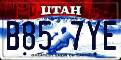 UT license plate B857YE