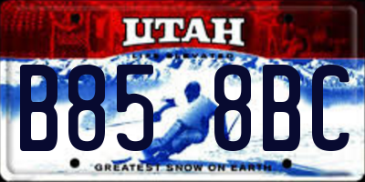 UT license plate B858BC