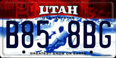 UT license plate B858BG