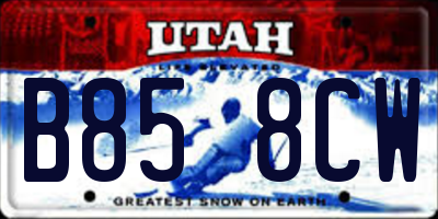 UT license plate B858CW