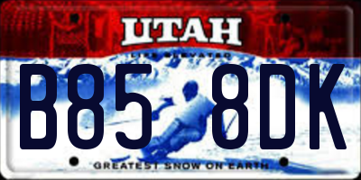 UT license plate B858DK