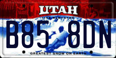 UT license plate B858DN
