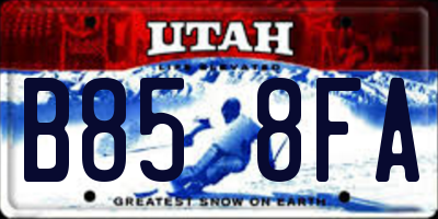 UT license plate B858FA