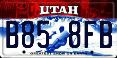 UT license plate B858FB