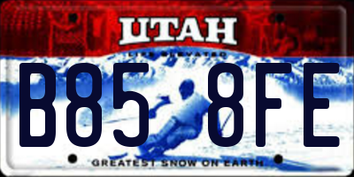 UT license plate B858FE