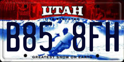 UT license plate B858FH