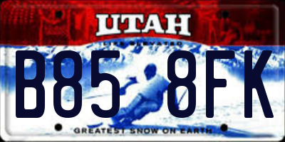UT license plate B858FK