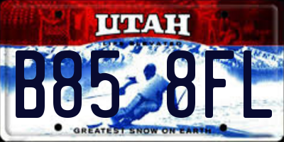 UT license plate B858FL