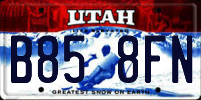 UT license plate B858FN
